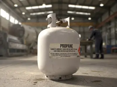 Propane Tank usage dirty white Low-poly 3D model