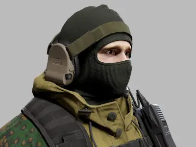 Modern Russian Soldier Low-poly 3D model buy