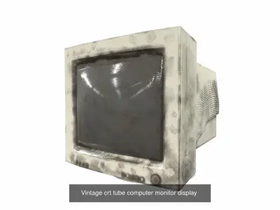 White retro vintage old pc desktop da1 3D Model Pack
