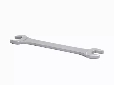 Old Steel Wrench 02 Low-poly 3D model