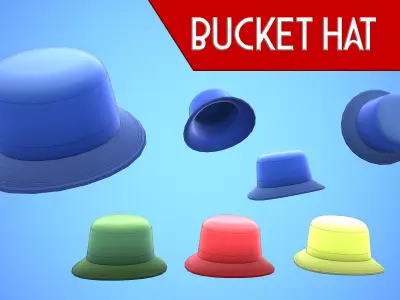 BUCKET HAT CARTOON HAT Low-poly 3D model