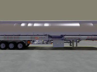 12500 gallon aluminum tri-axle petroleum tanker 3D model