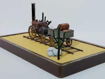 locomotive Rocket Low-poly 3D model