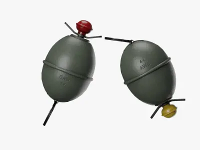 M39 Eihandgranate in yellow red Pack Low-poly 3D model