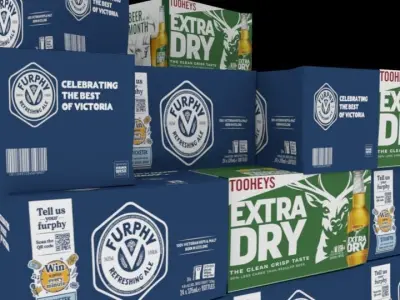 Beer box and pallet Low-poly 3D model