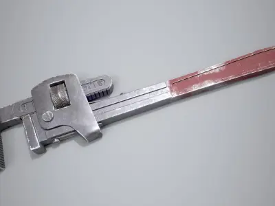 Pipe Wrench 3D Model  Photorealistic  Game Render Ready Low-poly 3D model