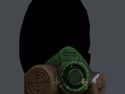 Gas mask helmet 3d model scifi Low-poly Low-poly 3D model Low-poly 3D model 24