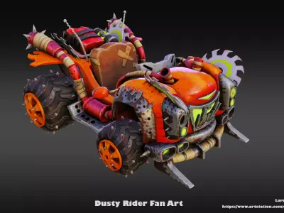 Dusty Rider Low-poly 3D model