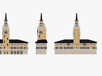 001148 clock tower station 3D model