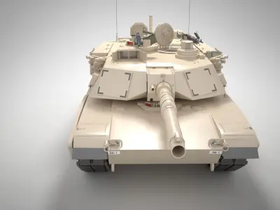 M1A2 Abrams Main Battle Tank Low-poly 3D model