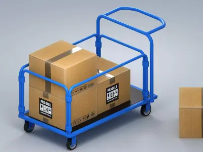 Hand Truck 02 Low-poly 3D model