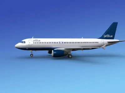 Airbus A320 Jet Blue 2 3D model