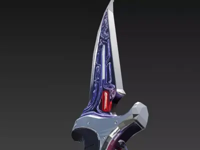 Cartoon Cyber Dagger PBR 3D Model Low-poly 3D model