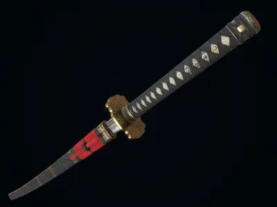 Great Samurai Katana Low-poly 3D model