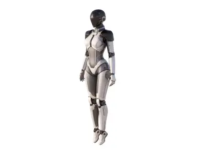 Fembot AI Assistant Low-poly 3D model