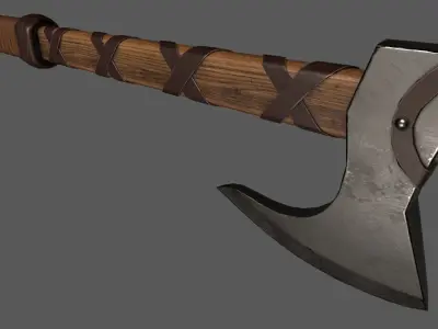 Viking battle axe Low-poly 3D model purchase