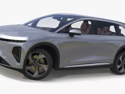 Lucid Gravity Electric Suv Gray Lights Off Rigged for Cinema 4D 3D model