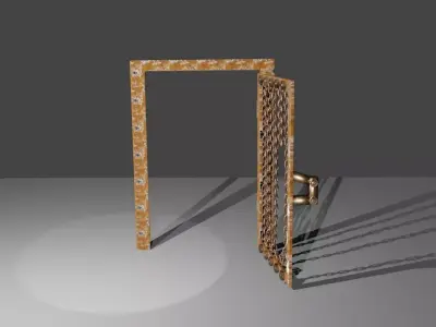 Abandoned rusty door Low-poly 3D model