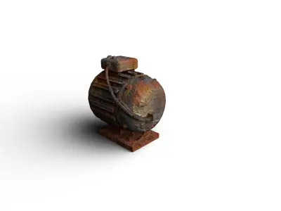 Rusted Conveyor Motor Low-poly 3D model