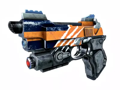 Stylized Gun Low-poly 3D model order
