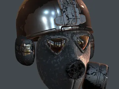 Gas mask helmet 3d model scifi Low-poly  Low-poly 3D model 29