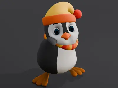 Animated Penguin 3D Model  Low-poly 3D model
