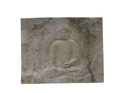 Seated Rock-carved Buddha 3D model