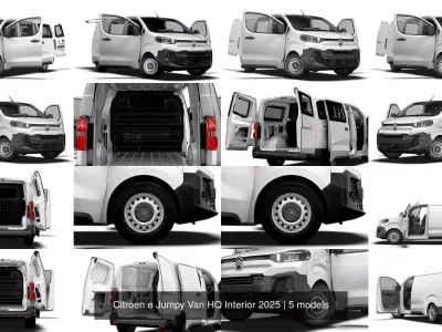Citroen e Jumpy Van HQ Interior 2025 3D Model Pack