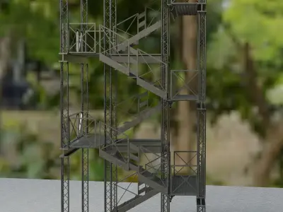 Steel scaffolding tower 3D model
