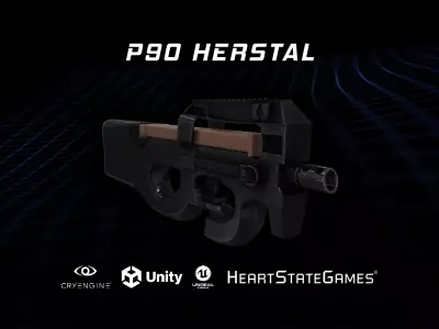 SMG 2 - P90 Sub-Machinegun - 4K Game Ready Low-poly 3D model