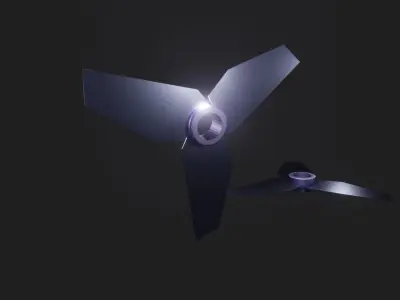 Propeller 3D Model two propellers flying 3D model