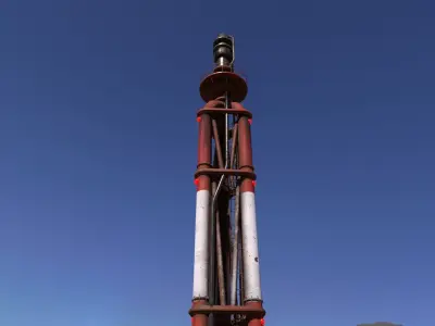 Industrial Flare Stack Low-poly 3D model