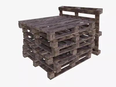 Stack of Pallets Low-poly 3D model