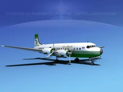 Douglas DC-7B Air Atlantic 3D model