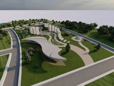 public park-Private Park Landscape 3D model 25