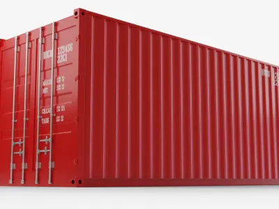 20Ft Cargo Container - Red - Clean 3D model