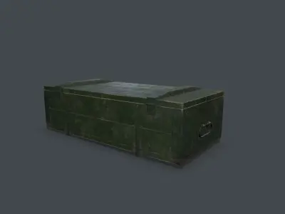 Old millitary ammo box Low-poly 3D model
