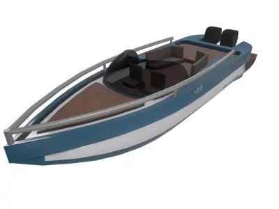 Drive Boat Low-poly 3D model