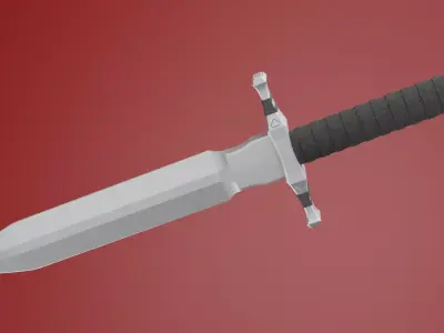 3D Model Game Ready Mid Poly Dagger  Low-poly 3D model