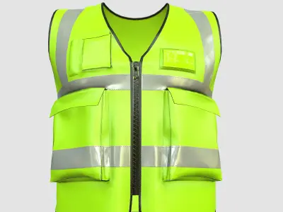 Reflective Safety Vest Low Poly Low-poly 3D model