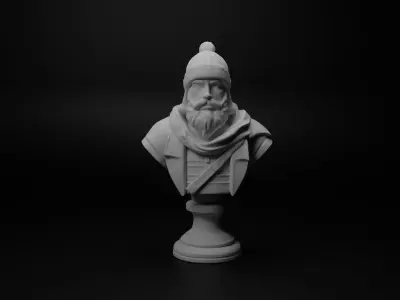 Winter Warrior Bust Chess 3D print model purchase