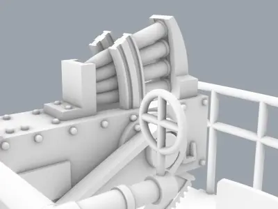 Bofors L60 40mm Low-poly 3D model