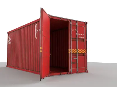 Container 20 ft Low-poly 3D model
