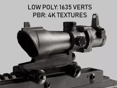 acog scope - low poly PBR Low-poly 3D model