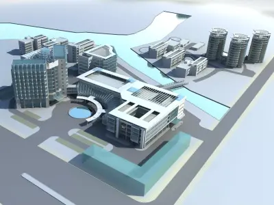 Hospital Building 3D model 3
