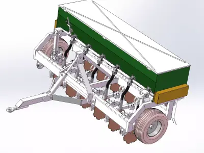 Mechanical Seed Drill   Automatic Seeder 3D model