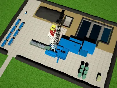 Drilling area 3D model