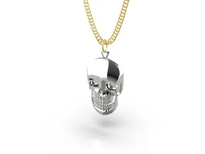 Skull pendant Halloween with moving part 3D print model