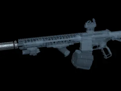 AR-15 Griffin Armament M4SD II silencer Low-poly 3D model
