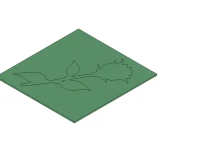 Elegant Rose Silhouette Craft Mold for Wall Decor 3D model